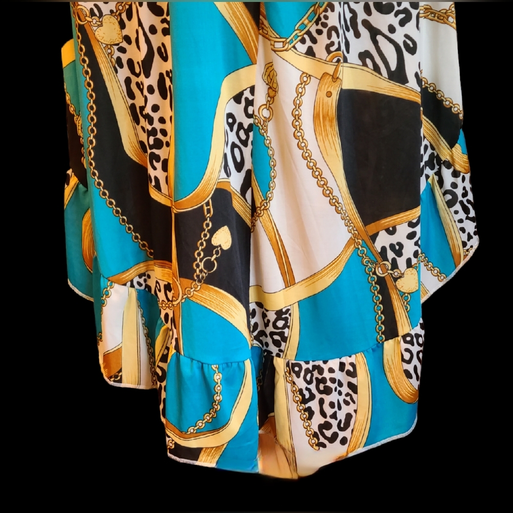 Paradise size L blue/gold dress - Picture 4 of 11